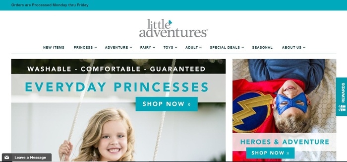 screenshot of the affiliate sign up page for Little Adventures