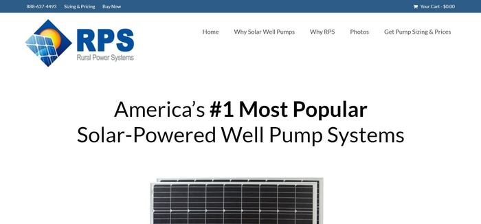 screenshot of the affiliate sign up page for RPS Solar Pumps