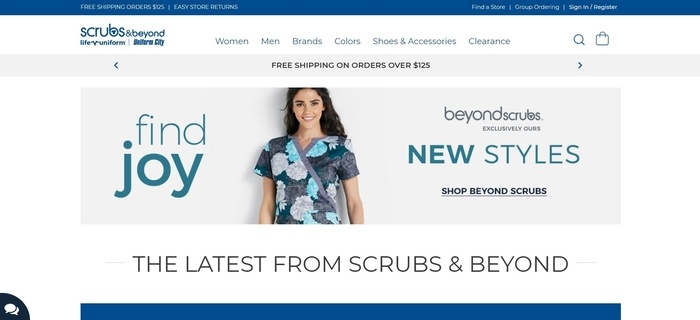  screenshot of the affiliate sign up page for Scrubs and Beyond