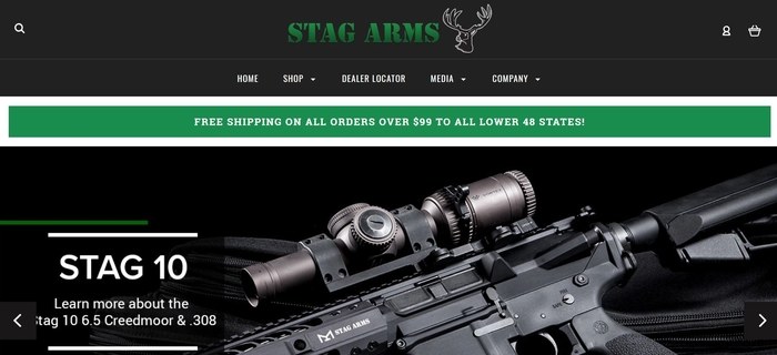 screenshot of the affiliate sign up page for Stag Arms