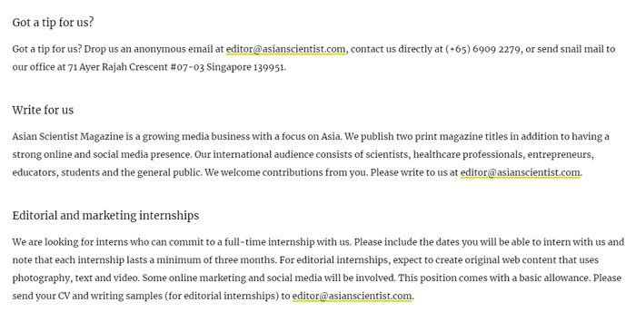 Write For Asian Scientist