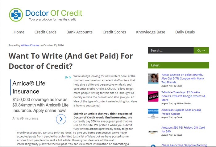 Write For Doctor Of Credit