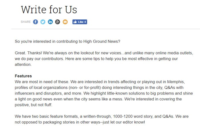 Write For High Ground News