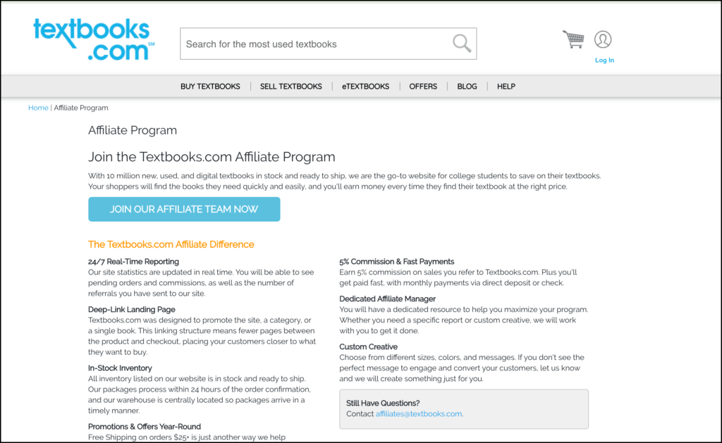 textbooks affiliate progra
