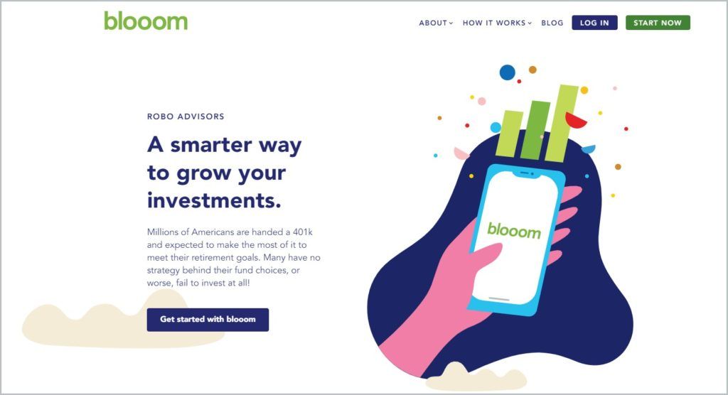 screenshot of Blooom home page