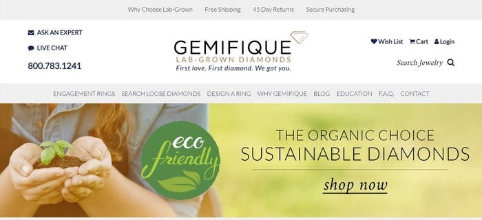 screenshot of the affiliate sign up page for Gemifique
