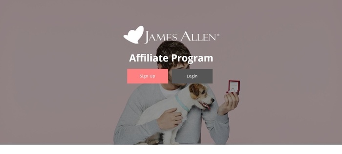 screenshot of the affiliate sign up page for James Allen