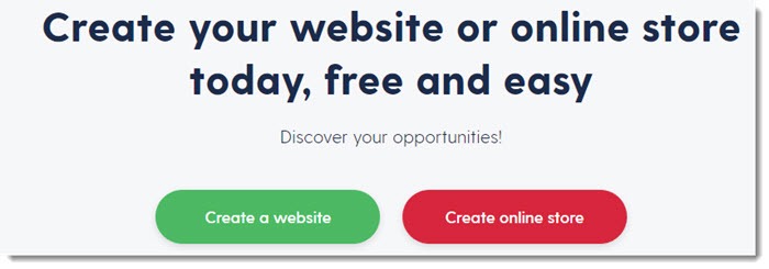 Mozello website screenshot showing dark blue text, along with a red and a green button