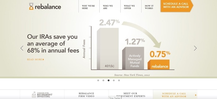 screenshot of the affiliate sign up page for Rebalance IRA