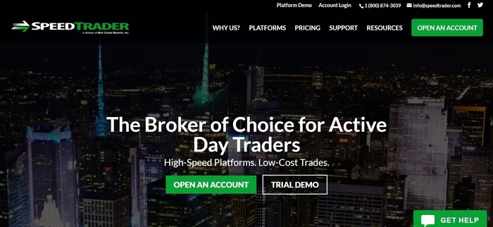 screenshot of the affiliate sign up page for SpeedTrader