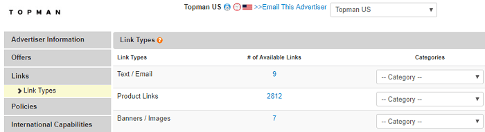 Topman Affiliate Program Tools