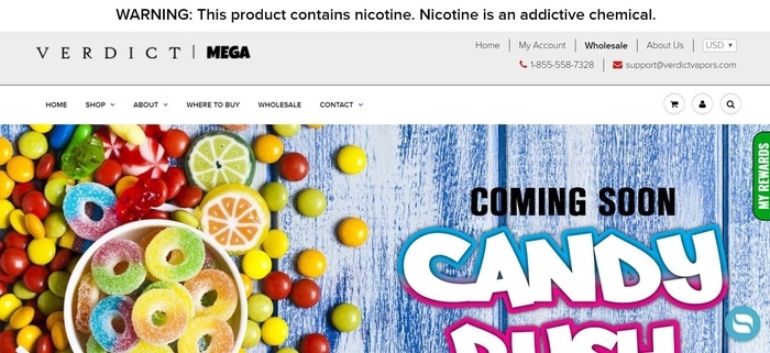 screenshot of the affiliate sign up page for Verdict Vapor