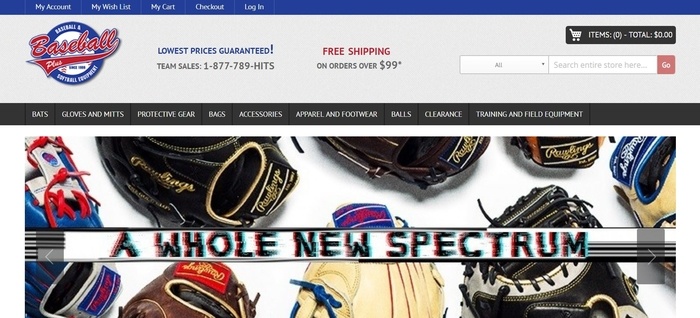 screenshot of the affiliate sign up page for Baseball Plus Store