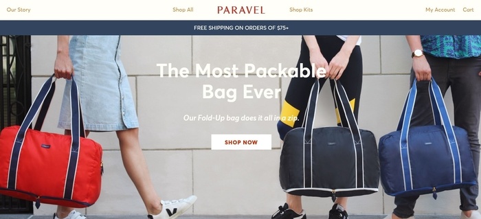 screenshot of the affiliate sign up page for Paravel