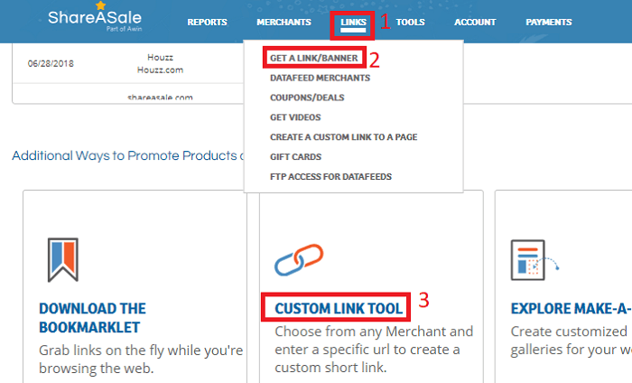 ShareASale Merchant Custom Link Tool