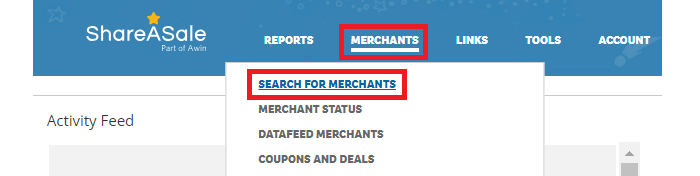 ShareASale Merchant Search