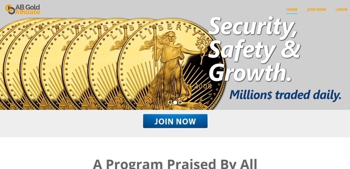 screenshot of the affiliate sign up page for American Bullion