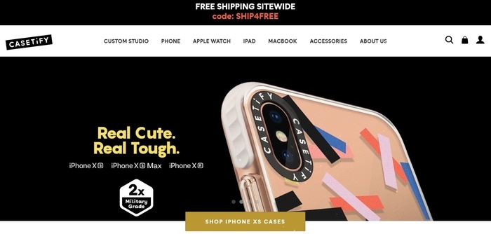 screenshot of the affiliate sign up page for Casetify