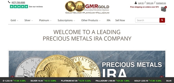 screenshot of the affiliate sign up page for GMRgold