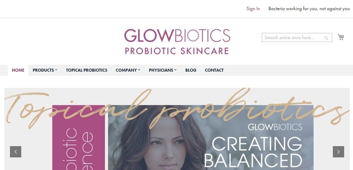 screenshot of the affiliate sign up page for Glowbiotics