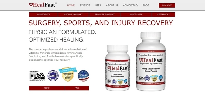 screenshot of the affiliate sign up page for HealFast