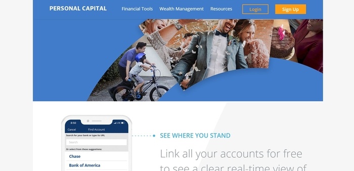 screenshot of the affiliate sign up page for Personal Capital