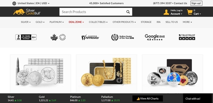 screenshot of the affiliate sign up page for Silver Gold Bull