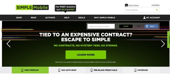 SimpleMobileAffiliateProgram screenshot of the affiliate sign up page for Simple Mobile