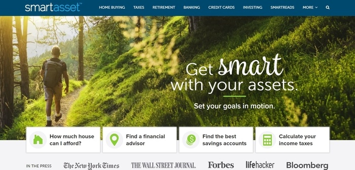 screenshot of the affiliate sign up page for SmartAssest