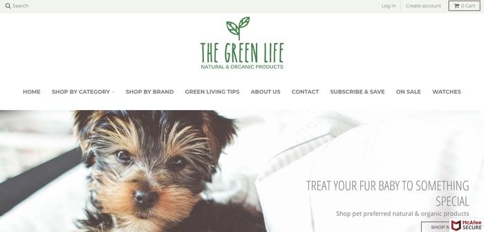 screenshot of the affiliate sign up page for The Green Life