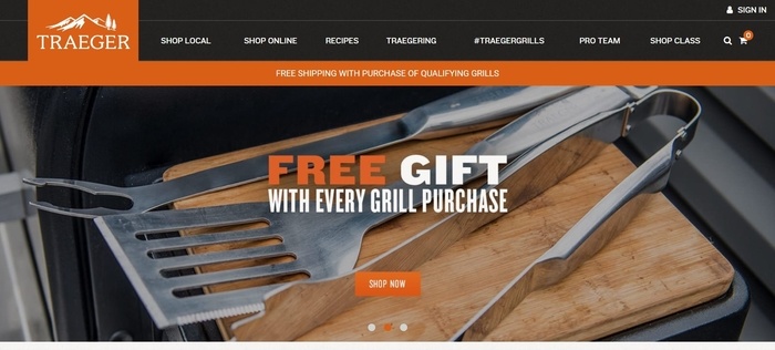 screenshot of the affiliate sign up page for Traeger Grills