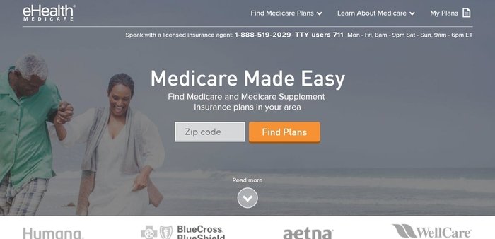 screenshot of the affiliate sign up page for eHealthInsurance