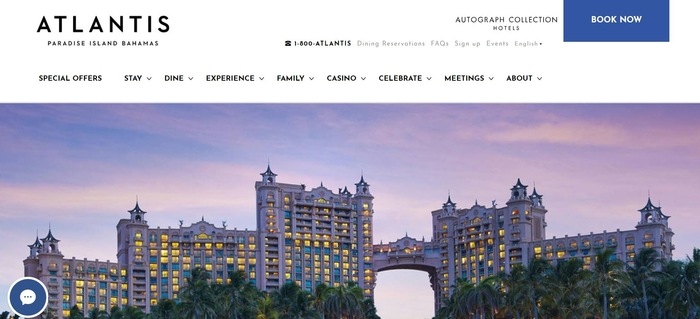 screenshot of the affiliate sign up page for Atlantis, Paradise Island 