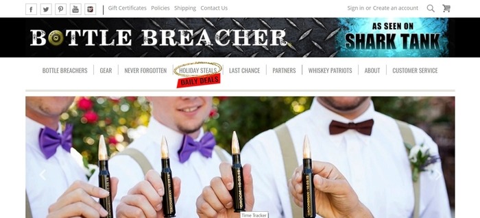 screenshot of the affiliate sign up page for Bottle Breacher