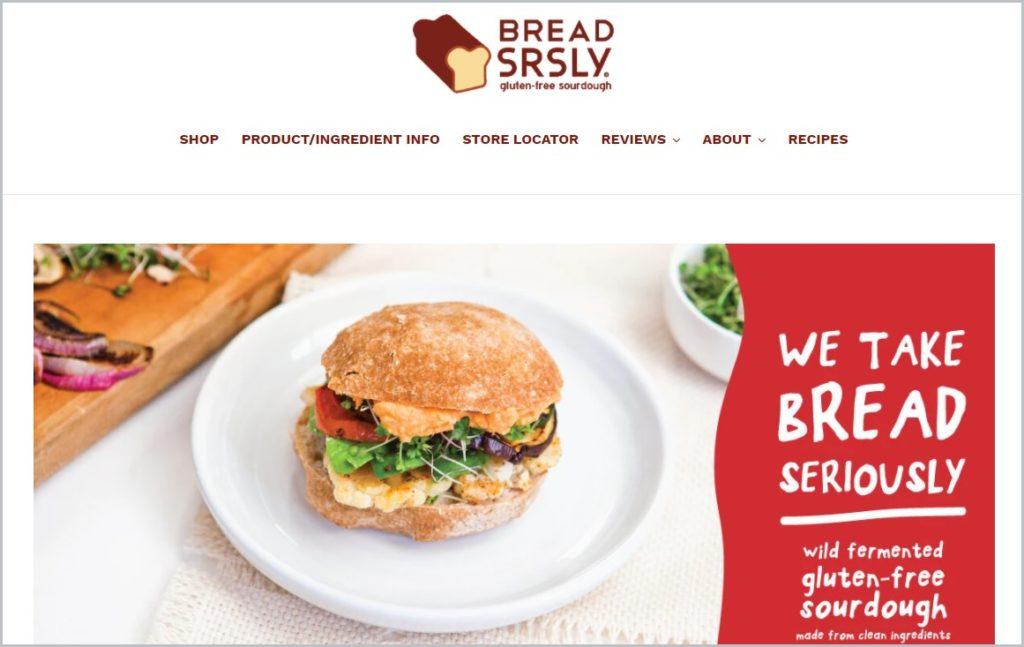 screenshot of Bread SRSLY homepage