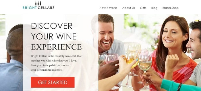 screenshot of the affiliate sign up page for Bright Cellars