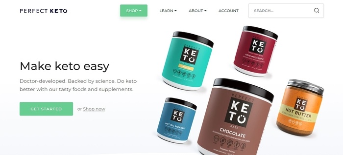 screenshot of the affiliate sign up page for Perfect Keto 