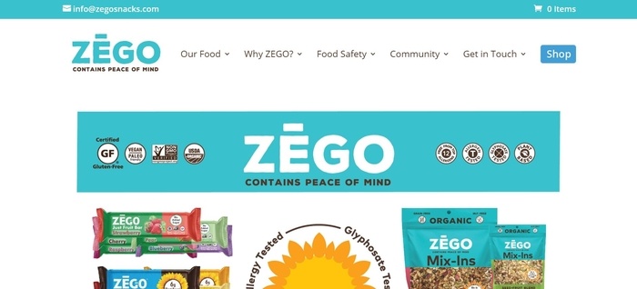 screenshot of the affiliate sign up page for Zego