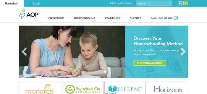 screenshot of the affiliate sign up page for Alpha Omega Publications