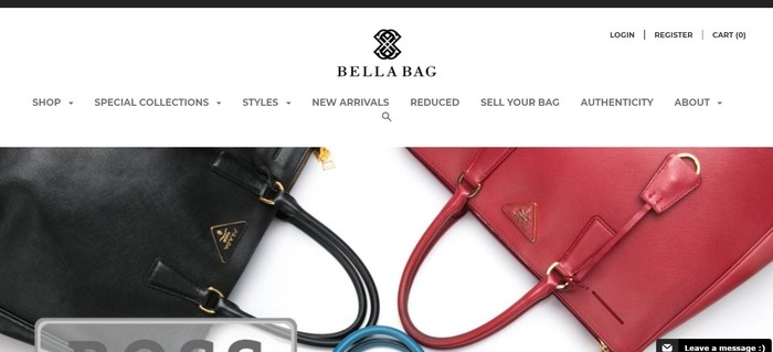 screenshot of the affiliate sign up page for Bella Bag