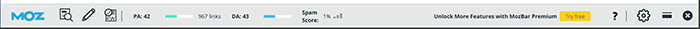 Domain Authority toolbar