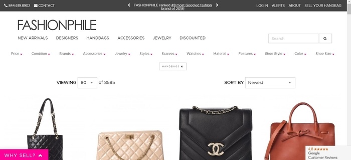 screenshot of the affiliate signup page for Fashionophile