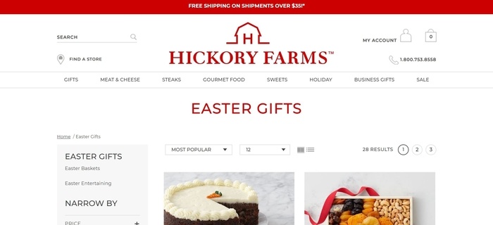 screenshot of the affiliate sign up page for Hickory Farms