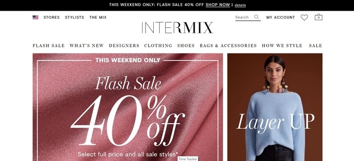 screenshot of the affiliate sign up page for Intermix