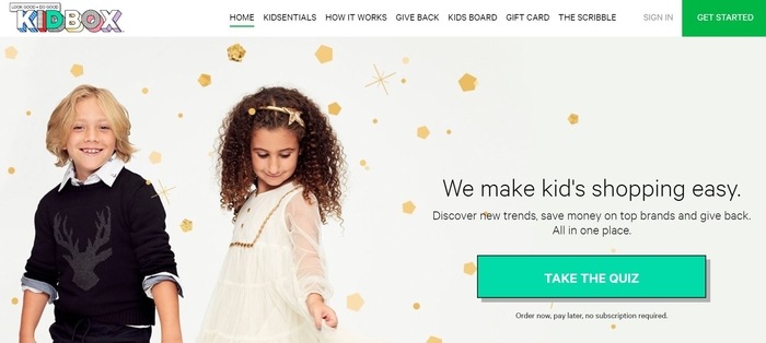 screenshot of the affiliate sign up page for Kidbox