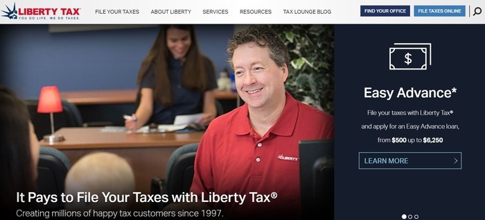 screenshot of the affiliate signup page for LibertyTax