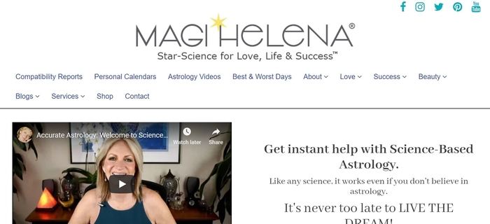 screenshot of the affiliate sign up page for Magi Helena