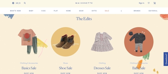 screenshot of the affiliate sign up page for Maisonette