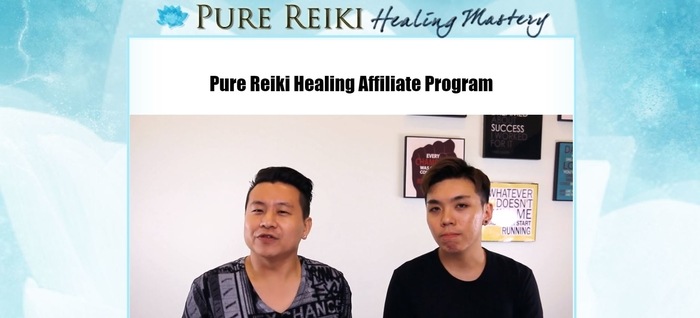 screenshot of the affiliate sign up page for Pure Reiki Healing