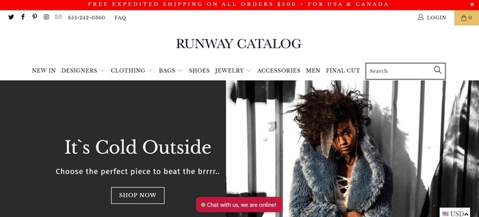 screenshot of the affiliate sign up page for Runway Catalog